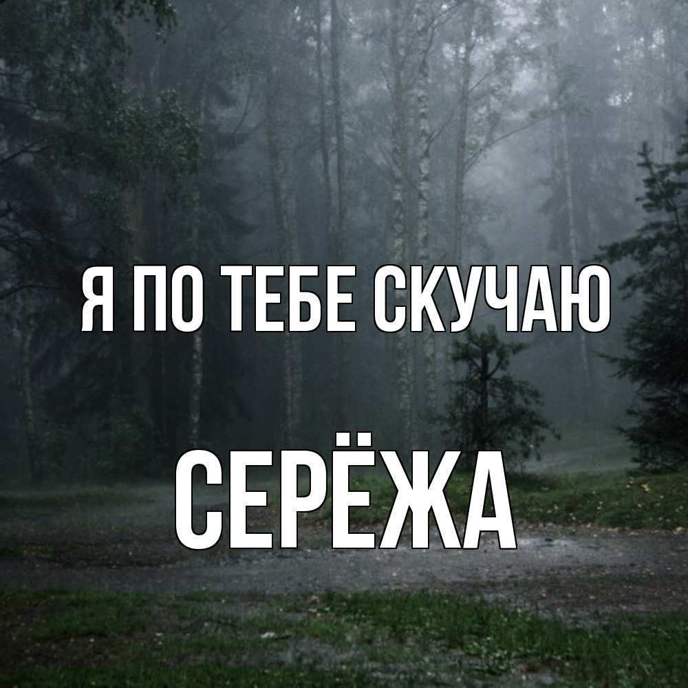 Открытка на каждый день с именем, Серёжа Я по тебе скучаю одна и плохо мне Прикольная открытка с пожеланием онлайн скачать бесплатно 