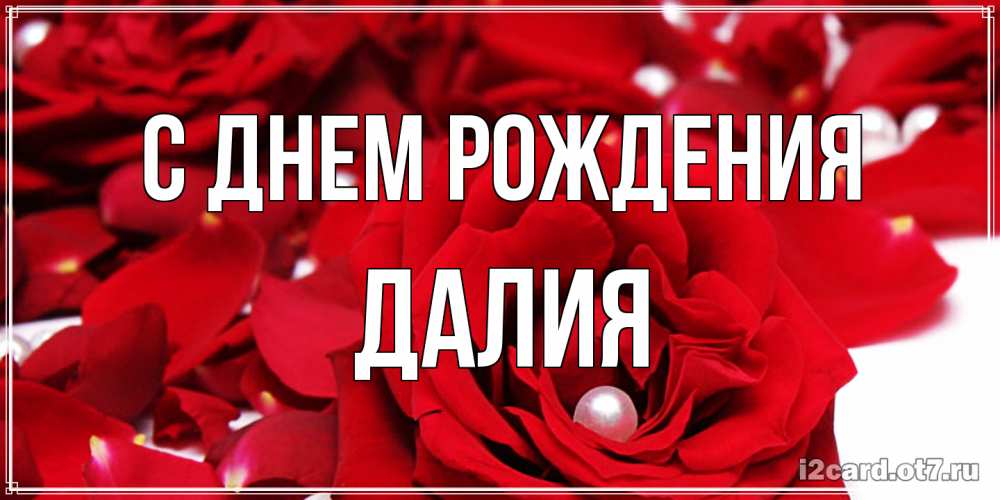 Открытка на каждый день с именем, Далия С днем рождения роза с жемчужиной на открытке для любимых Прикольная открытка с пожеланием онлайн скачать бесплатно 