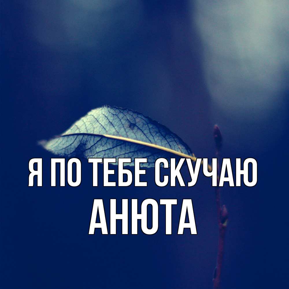Открытка на каждый день с именем, Анюта Я по тебе скучаю одна ветка 1 Прикольная открытка с пожеланием онлайн скачать бесплатно 