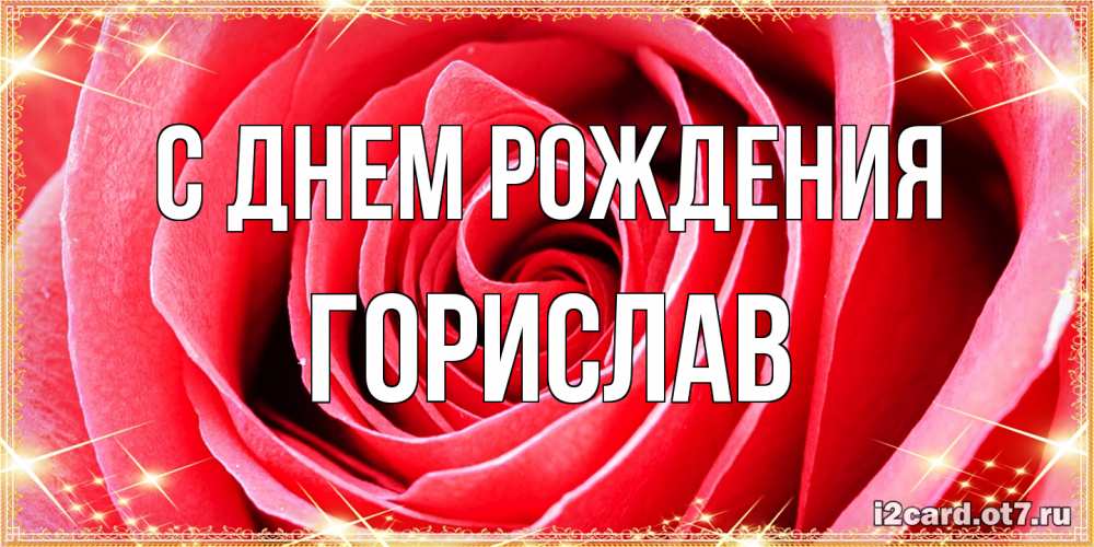 Открытка на каждый день с именем, Горислав С днем рождения розовая роза очень крупный бутон Прикольная открытка с пожеланием онлайн скачать бесплатно 