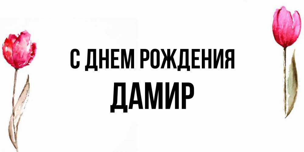 Открытка на каждый день с именем, Дамир С днем рождения открытки акварелью с цветами Прикольная открытка с пожеланием онлайн скачать бесплатно 