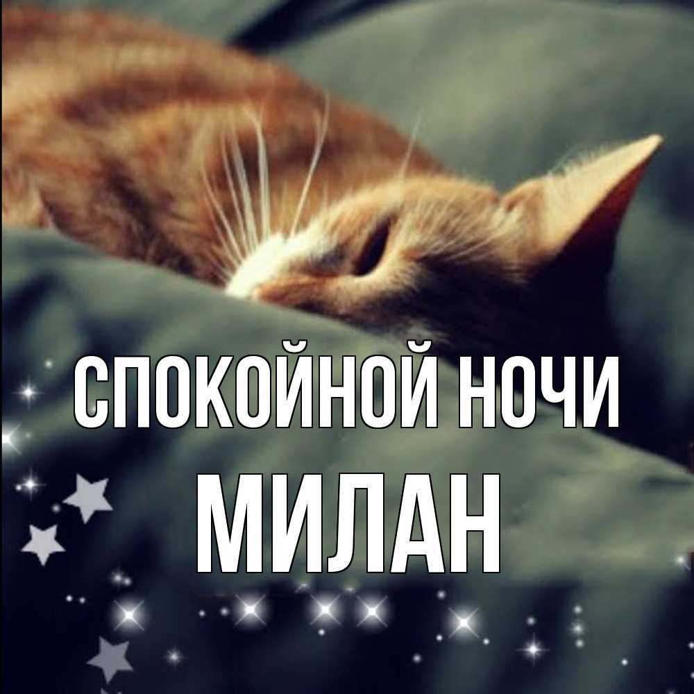 Открытка на каждый день с именем, Милан Спокойной ночи кроватка Прикольная открытка с пожеланием онлайн скачать бесплатно 