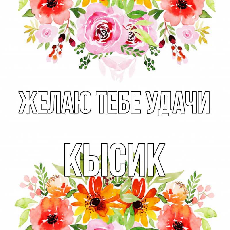Картинка Желаю тебе удачи, Кысик