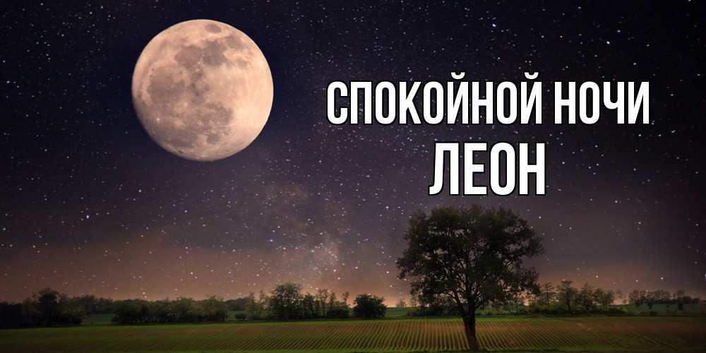 Открытка на каждый день с именем, Леон Спокойной ночи ночные открытки с луной Прикольная открытка с пожеланием онлайн скачать бесплатно 