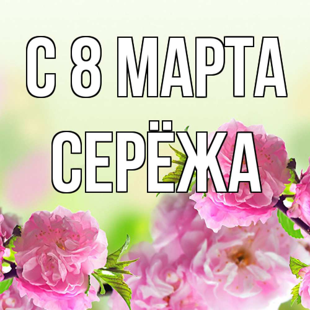 Открытка на каждый день с именем, Серёжа C 8 МАРТА цветы Прикольная открытка с пожеланием онлайн скачать бесплатно 