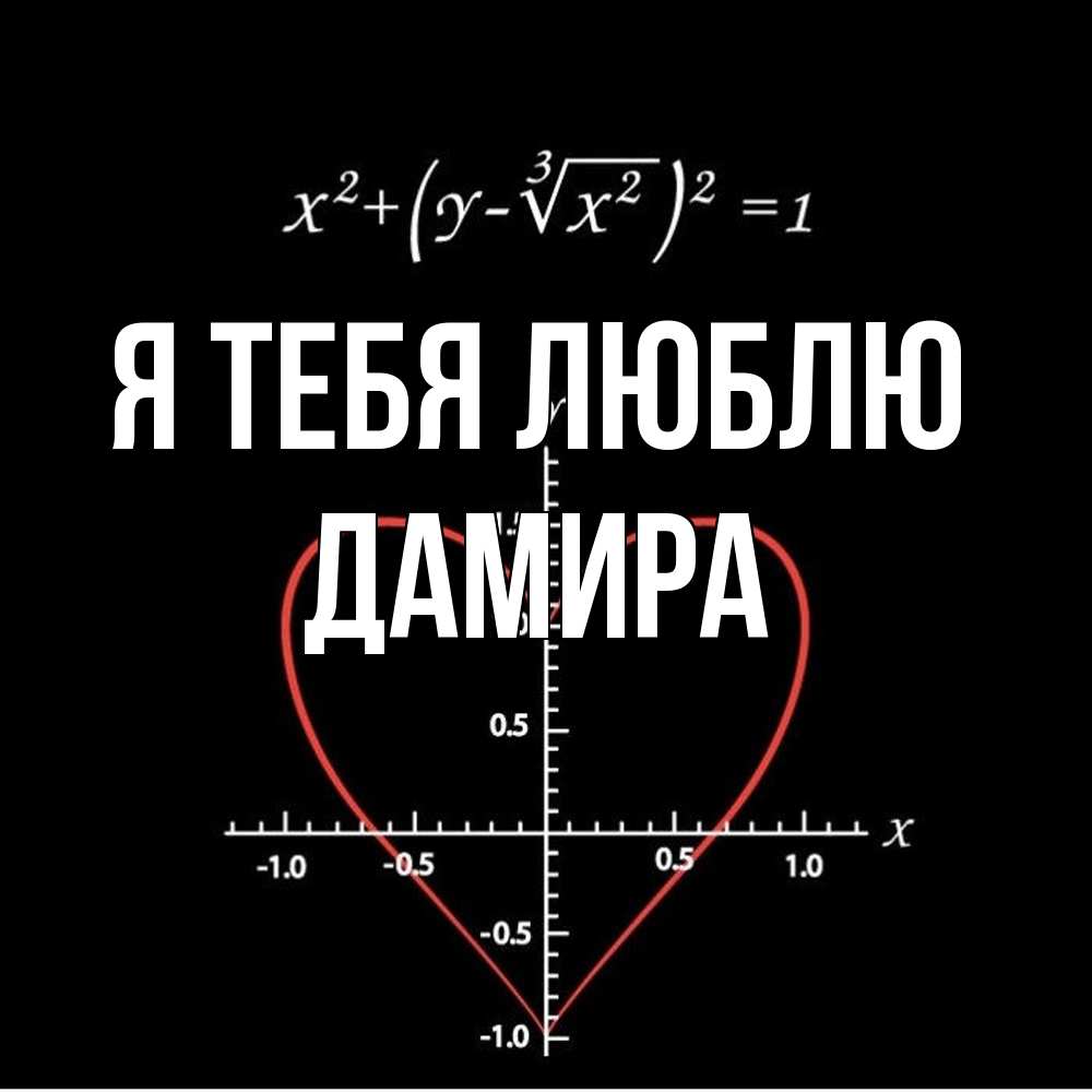Открытка на каждый день с именем, Дамира Я тебя люблю сердечная формула Прикольная открытка с пожеланием онлайн скачать бесплатно 