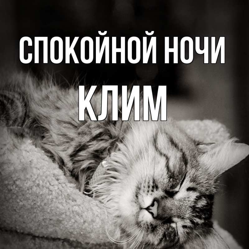 Открытка с именем, Клим, Спокойной ночи