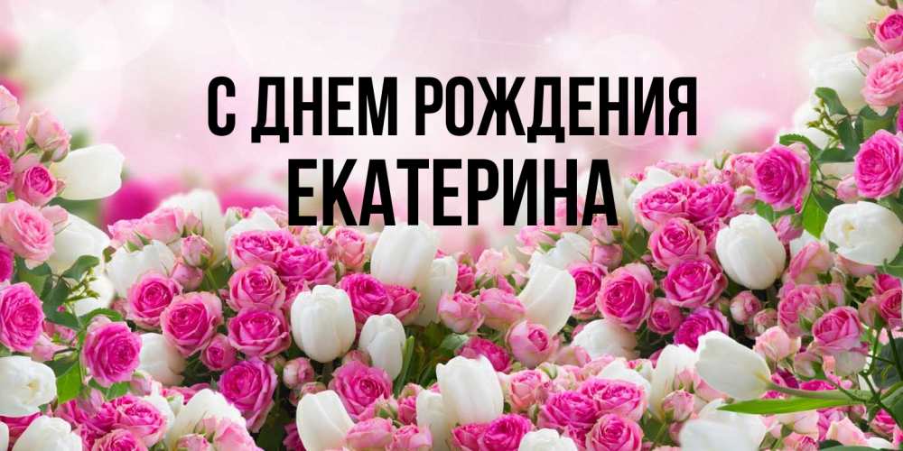 Открытка на каждый день с именем, Екатерина С днем рождения открытка с разными розами Прикольная открытка с пожеланием онлайн скачать бесплатно 