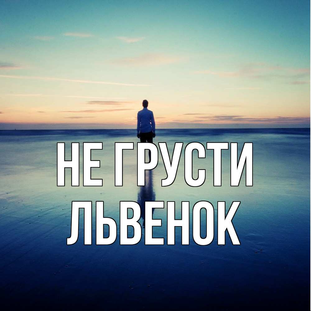 Открытка на каждый день с именем, Львенок Не грусти небо и гладь льда Прикольная открытка с пожеланием онлайн скачать бесплатно 