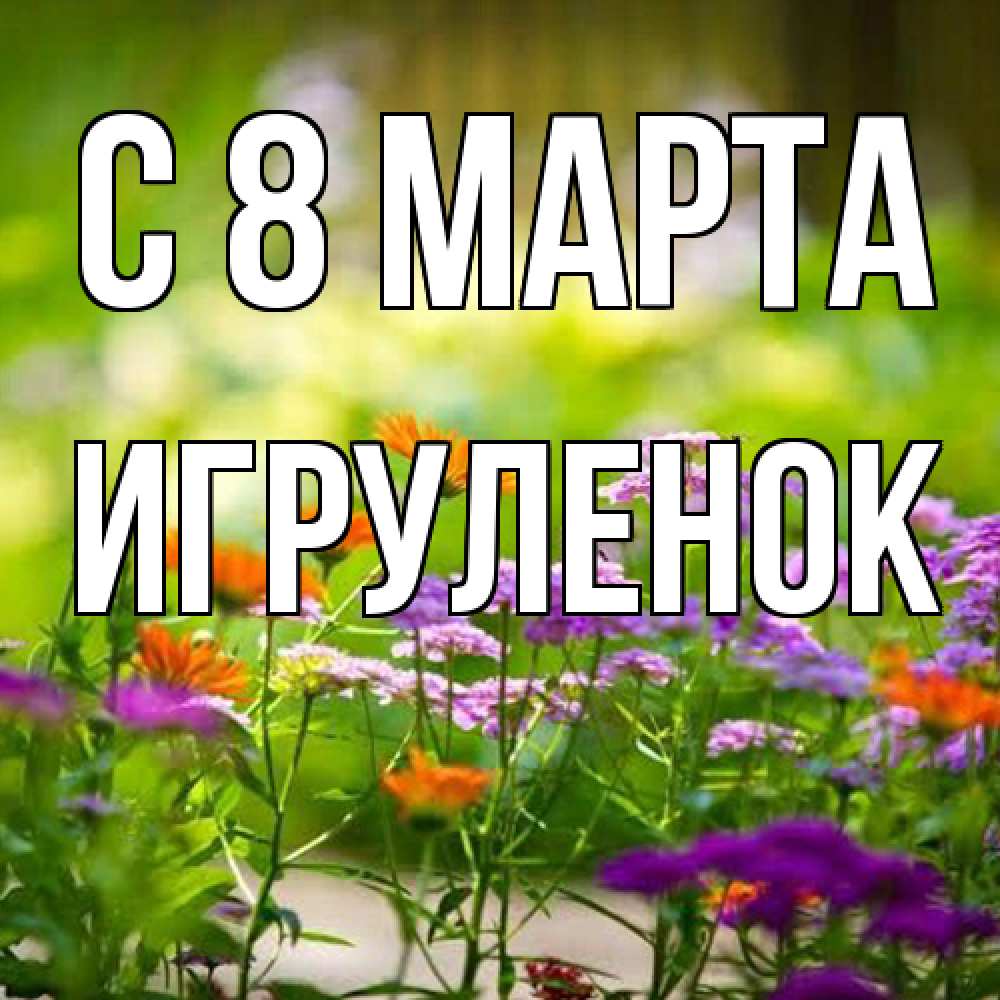 Открытка на каждый день с именем, Игpуленок C 8 МАРТА цветы Прикольная открытка с пожеланием онлайн скачать бесплатно 