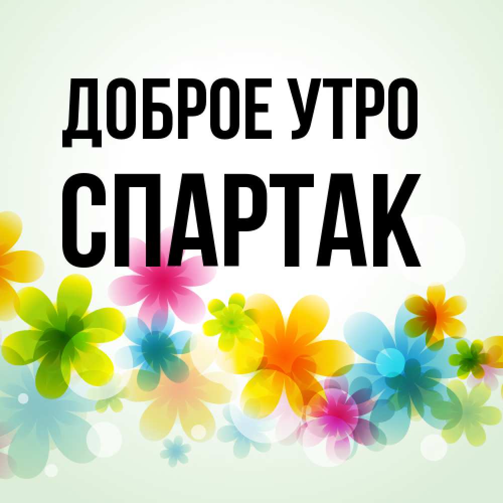 Открытка на каждый день с именем, Спартак Доброе утро позитивные цветочки Прикольная открытка с пожеланием онлайн скачать бесплатно 