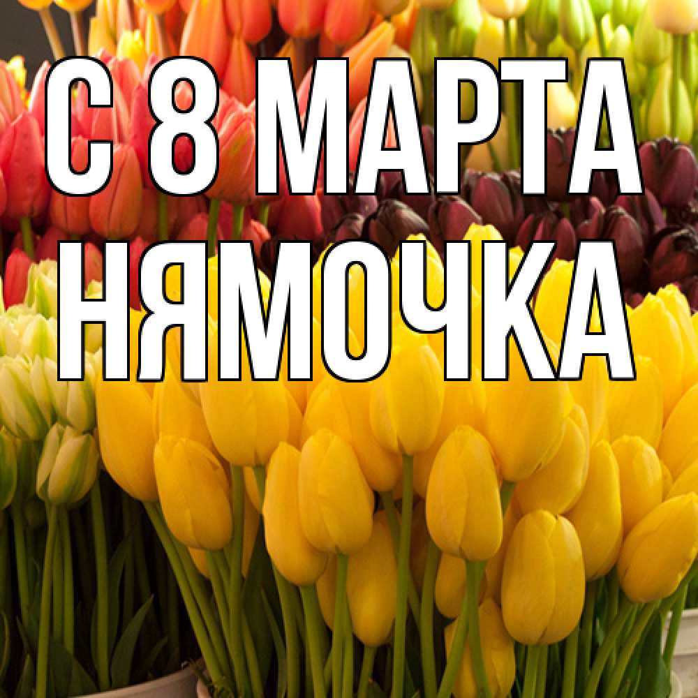 Открытка на каждый день с именем, нямочка C 8 МАРТА цветы Прикольная открытка с пожеланием онлайн скачать бесплатно 