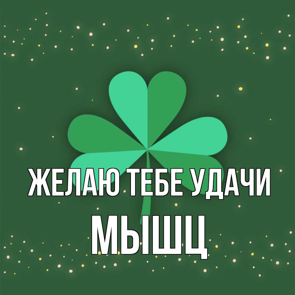 Открытка на каждый день с именем, Мышц Желаю тебе удачи лист клевера Прикольная открытка с пожеланием онлайн скачать бесплатно 