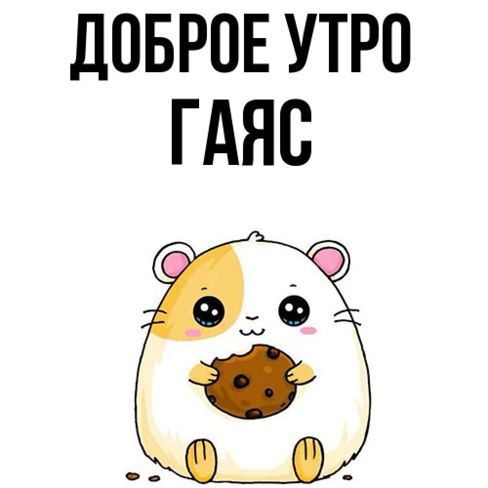 Открытка на каждый день с именем, Гаяс Доброе утро есть печеньку. Утречко Прикольная открытка с пожеланием онлайн скачать бесплатно 