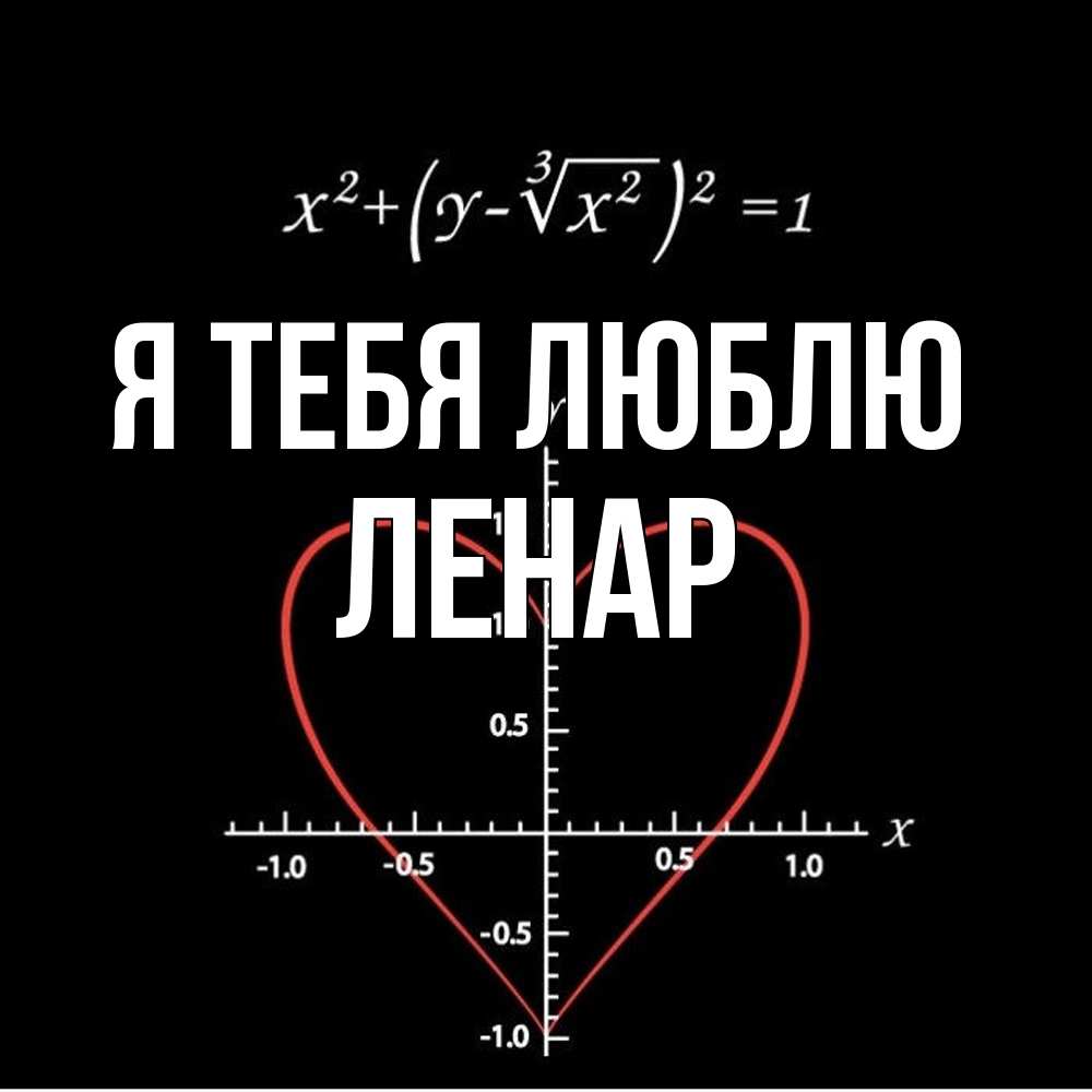 Открытка на каждый день с именем, Ленар Я тебя люблю сердечная формула Прикольная открытка с пожеланием онлайн скачать бесплатно 