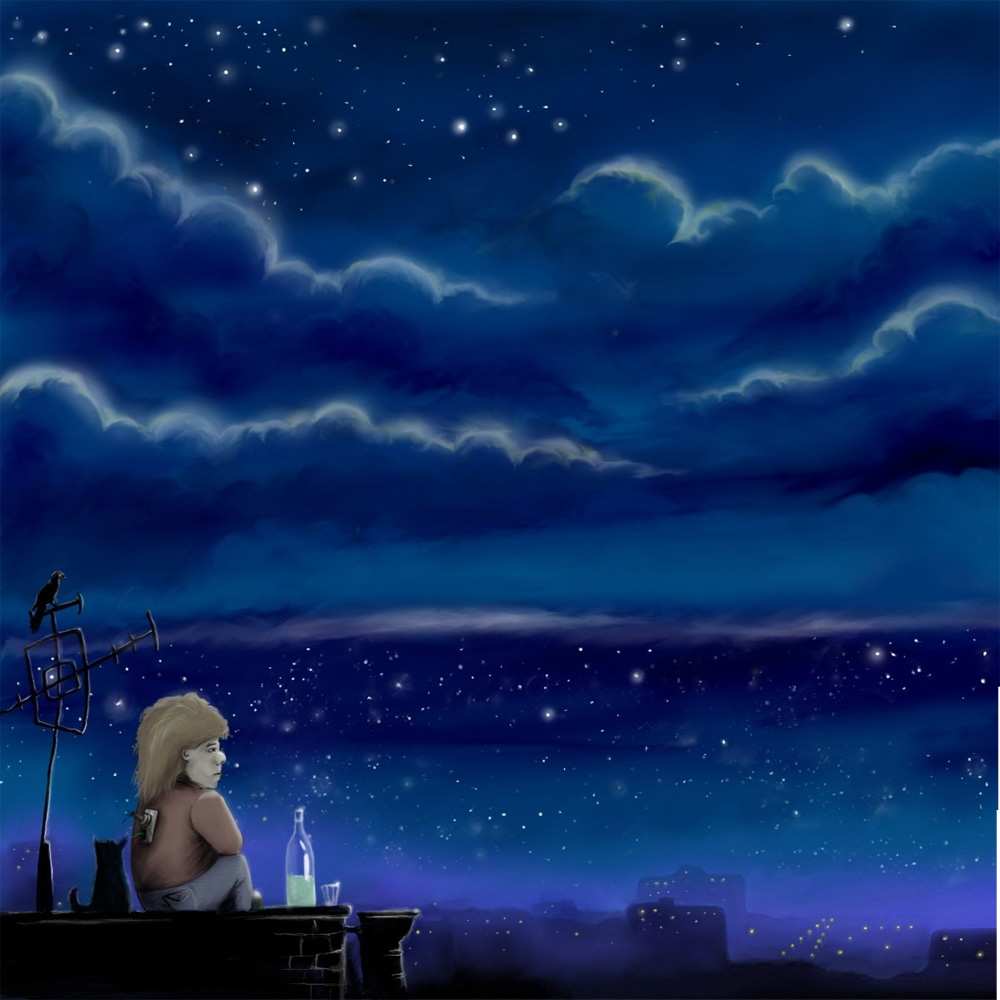 Открытка на каждый день с именем, галчонок Не грусти город с крыши Прикольная открытка с пожеланием онлайн скачать бесплатно 