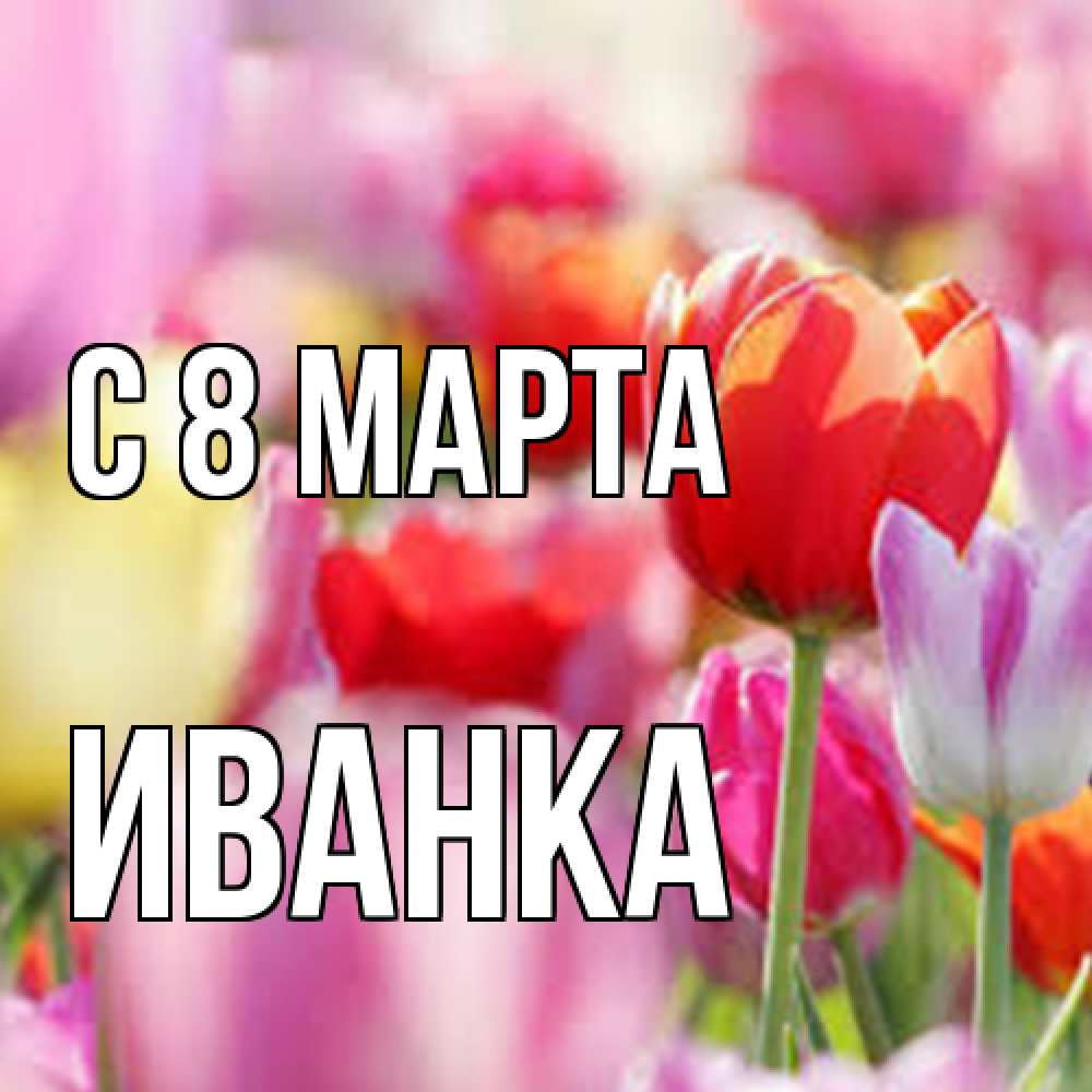 Открытка на каждый день с именем, Иванка C 8 МАРТА на международный женский день 2 Прикольная открытка с пожеланием онлайн скачать бесплатно 