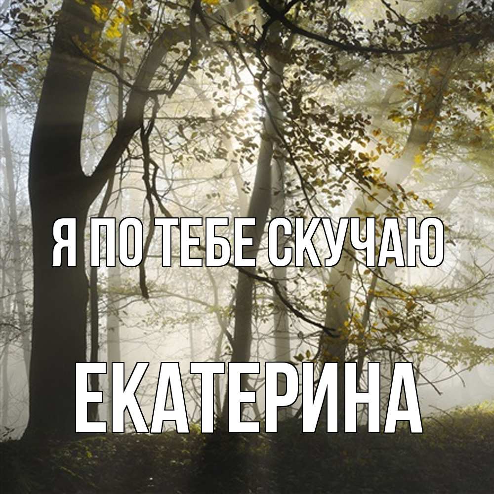 Открытка на каждый день с именем, Екатерина Я по тебе скучаю грустно Прикольная открытка с пожеланием онлайн скачать бесплатно 