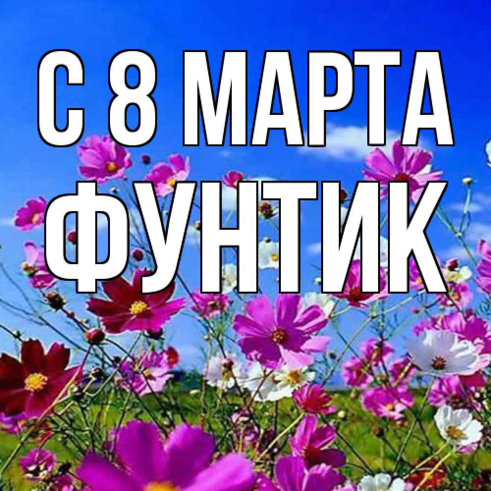 Открытка на каждый день с именем, фунтик C 8 МАРТА цветы Прикольная открытка с пожеланием онлайн скачать бесплатно 