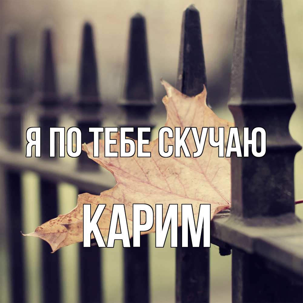 Открытка на каждый день с именем, Карим Я по тебе скучаю очень скучно Прикольная открытка с пожеланием онлайн скачать бесплатно 