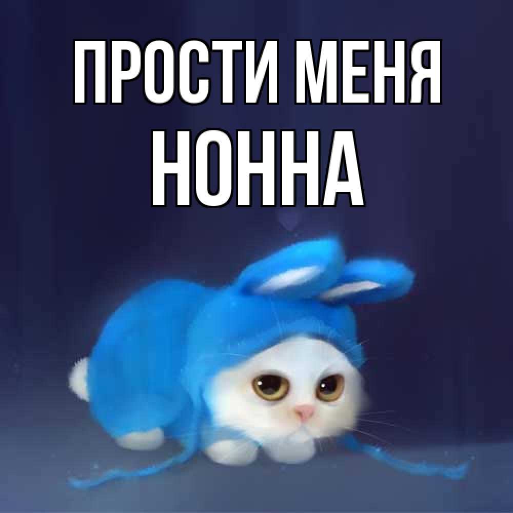 Открытка на каждый день с именем, Нонна Прости меня невинный котозай просит прощения Прикольная открытка с пожеланием онлайн скачать бесплатно 
