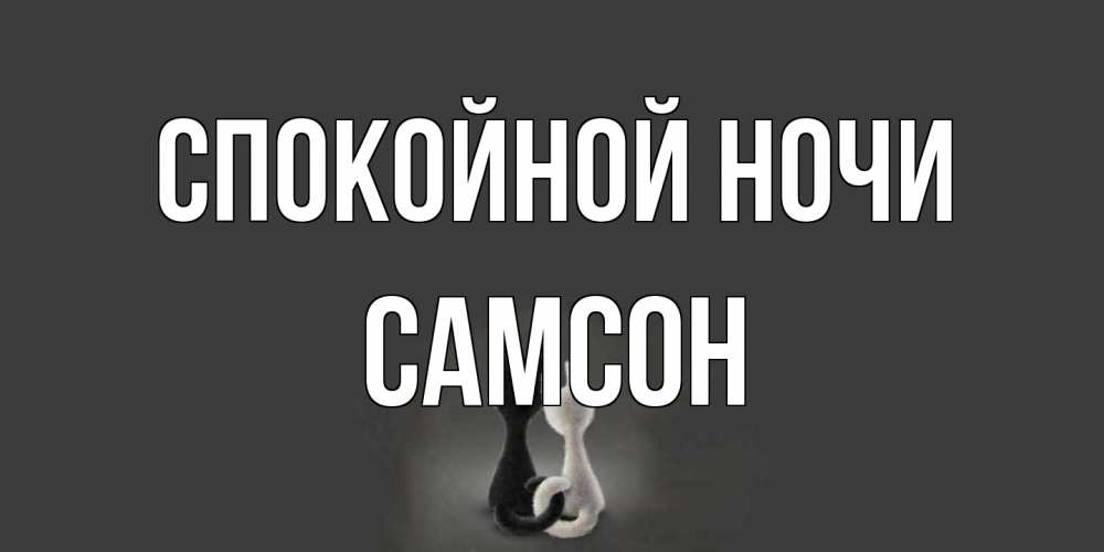 Открытка на каждый день с именем, Самсон Спокойной ночи коты Прикольная открытка с пожеланием онлайн скачать бесплатно 
