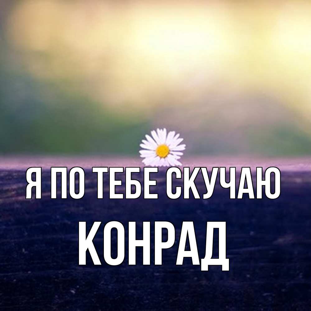 Открытка на каждый день с именем, Конрад Я по тебе скучаю приходи в гости Прикольная открытка с пожеланием онлайн скачать бесплатно 