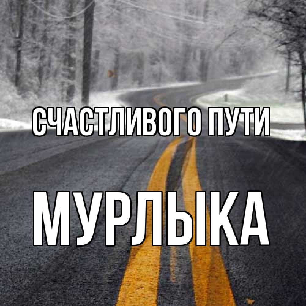 Открытка на каждый день с именем, мурлыка Счастливого пути хорошего вам путешествия Прикольная открытка с пожеланием онлайн скачать бесплатно 