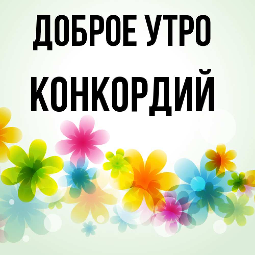 Открытка на каждый день с именем, Конкордий Доброе утро позитивные цветочки Прикольная открытка с пожеланием онлайн скачать бесплатно 