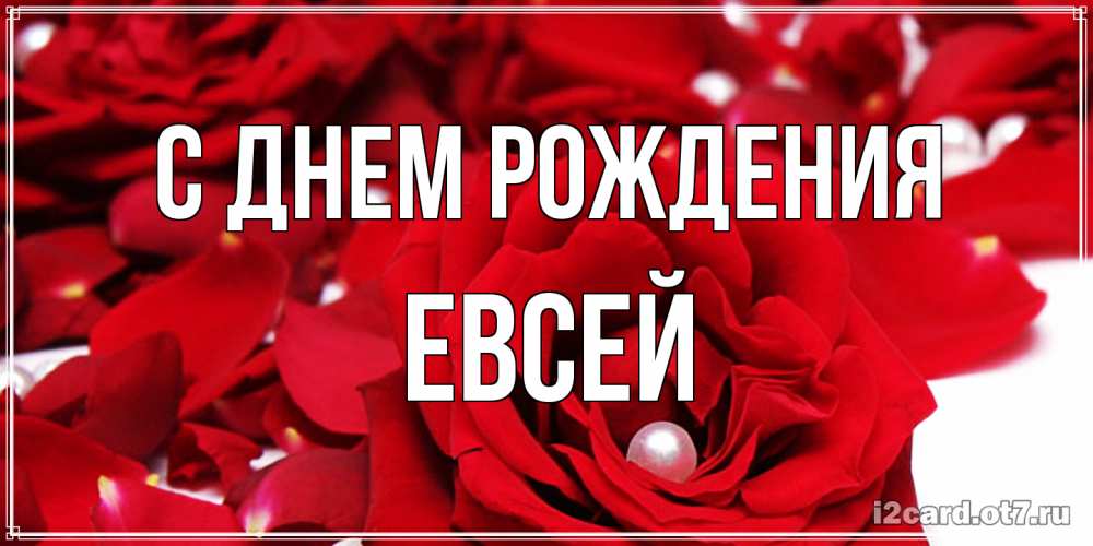 Открытка на каждый день с именем, Евсей С днем рождения роза с жемчужиной на открытке для любимых Прикольная открытка с пожеланием онлайн скачать бесплатно 