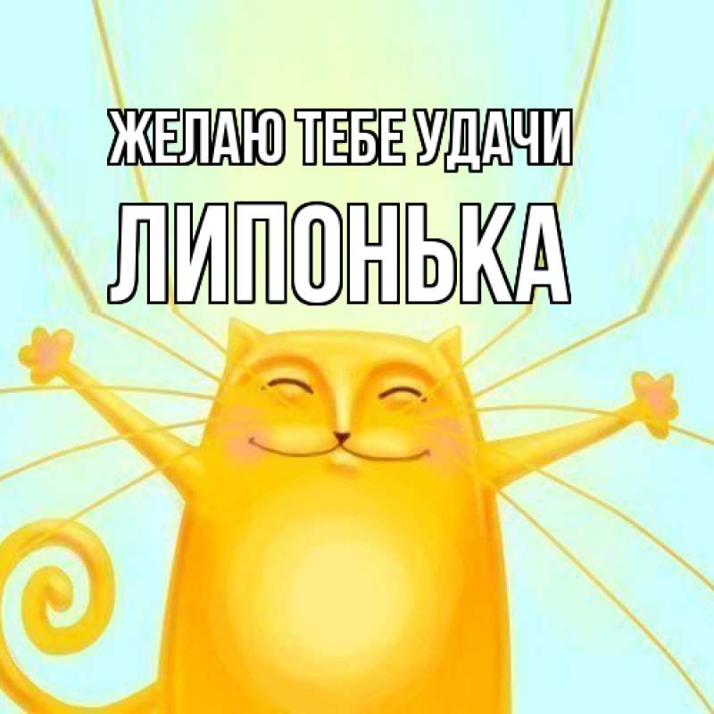 Картинка Желаю тебе удачи, Липонька