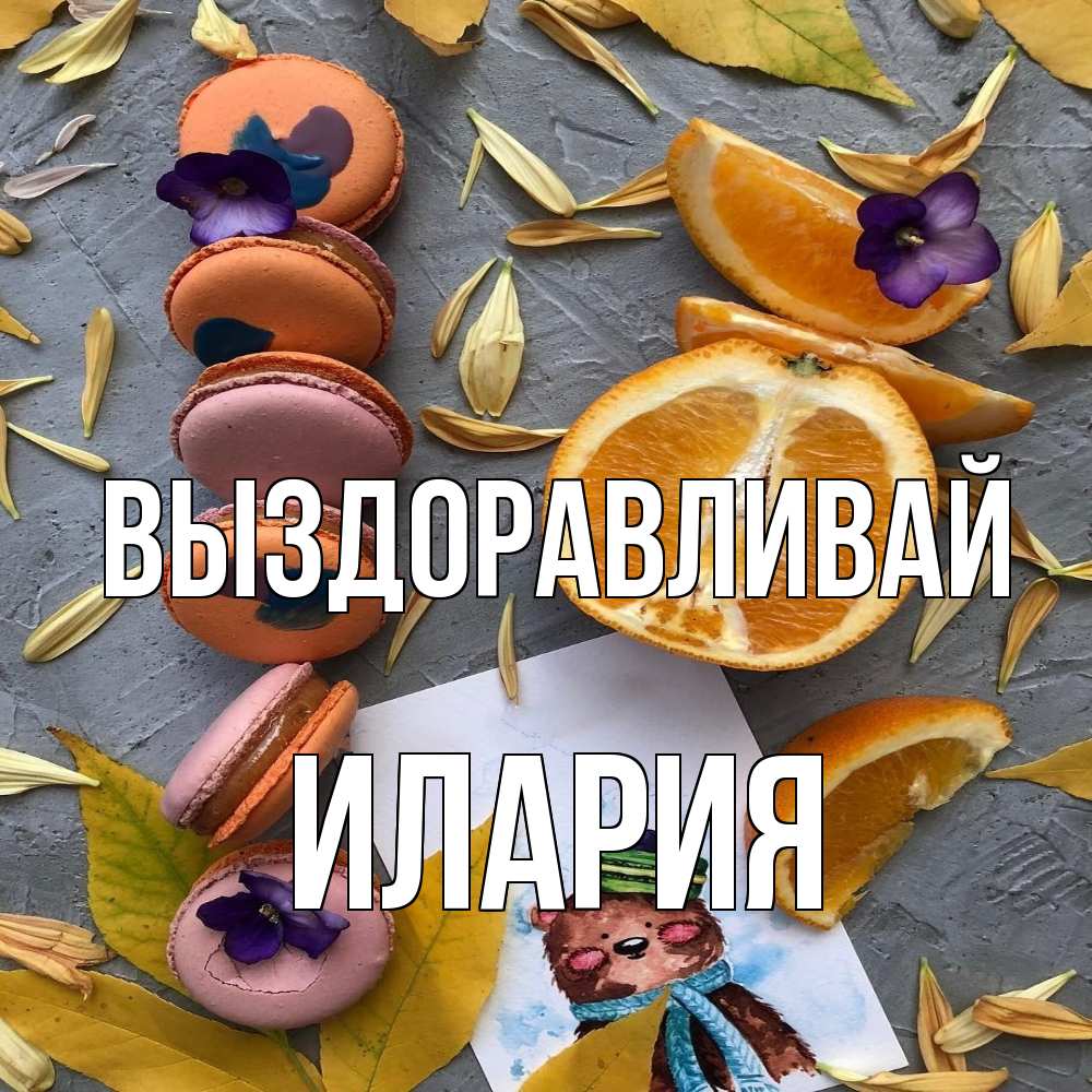 Открытка на каждый день с именем, Илария Выздоравливай не болейте Прикольная открытка с пожеланием онлайн скачать бесплатно 