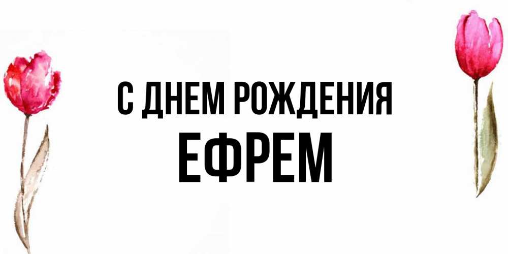 Открытка на каждый день с именем, Ефрем С днем рождения открытки акварелью с цветами Прикольная открытка с пожеланием онлайн скачать бесплатно 