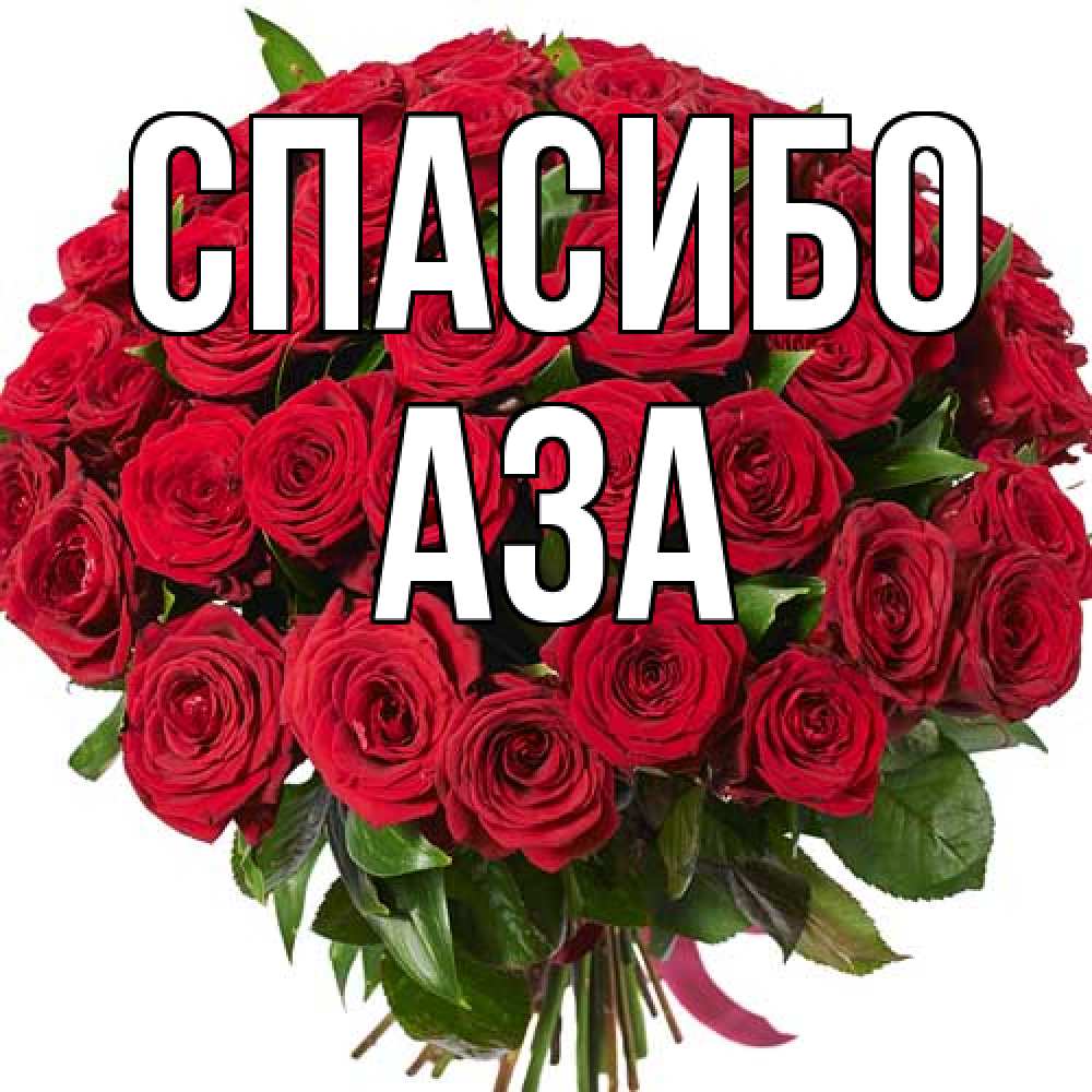 Открытка на каждый день с именем, Аза Спасибо букет красных роз Прикольная открытка с пожеланием онлайн скачать бесплатно 