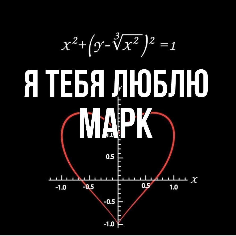 Открытка на каждый день с именем, Марк Я тебя люблю сердечная формула Прикольная открытка с пожеланием онлайн скачать бесплатно 