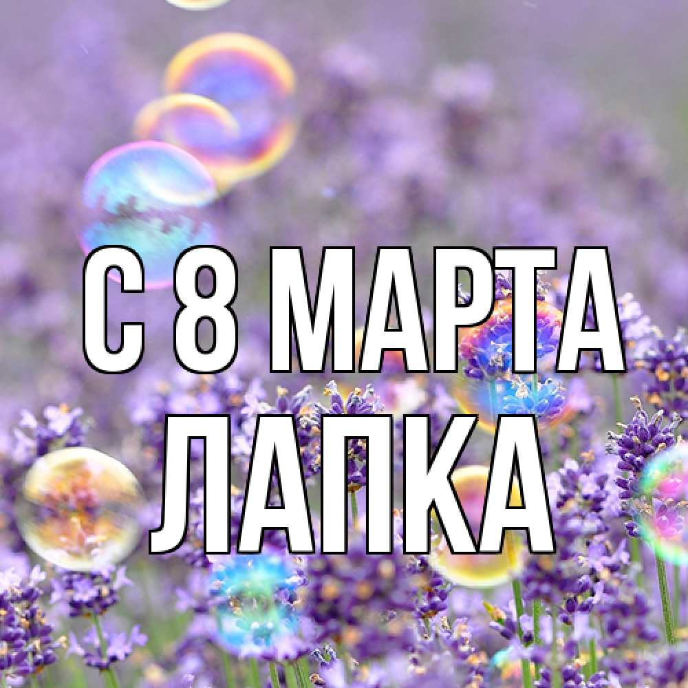 Открытка на каждый день с именем, лапка C 8 МАРТА цветы Прикольная открытка с пожеланием онлайн скачать бесплатно 