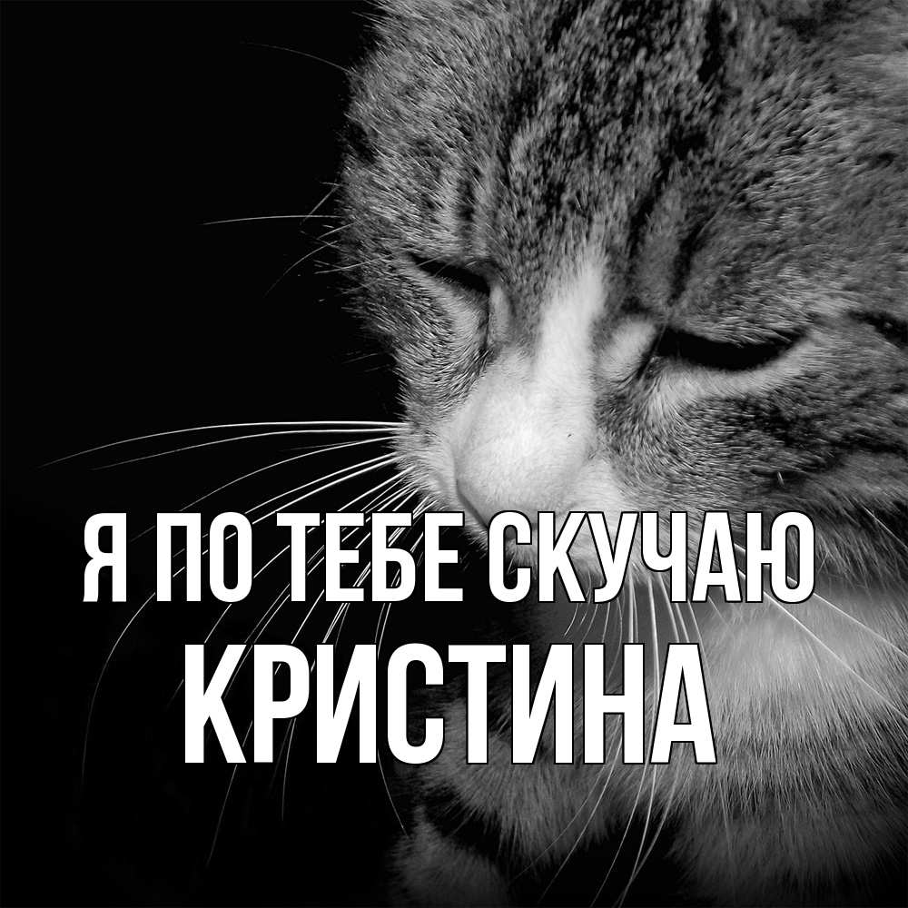 Открытка на каждый день с именем, Кристина Я по тебе скучаю мне скучно Прикольная открытка с пожеланием онлайн скачать бесплатно 