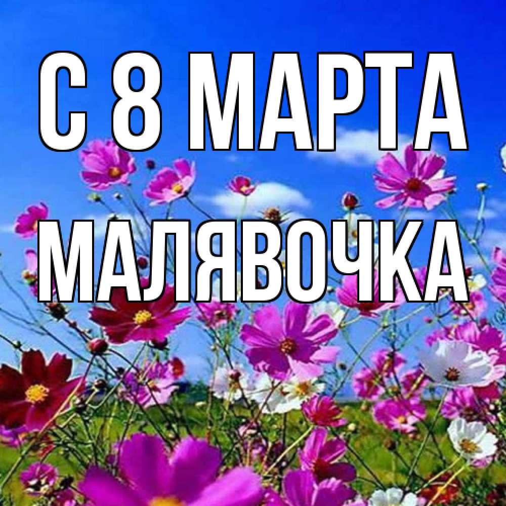 Открытка на каждый день с именем, малявочка C 8 МАРТА цветы Прикольная открытка с пожеланием онлайн скачать бесплатно 