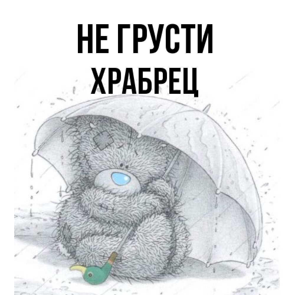 Открытка на каждый день с именем, Храбрец Не грусти спасите мишку Тедди Прикольная открытка с пожеланием онлайн скачать бесплатно 