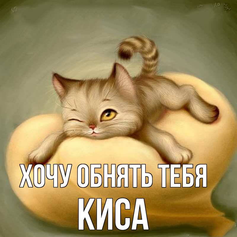 Картинка Хочу обнять тебя, Киса