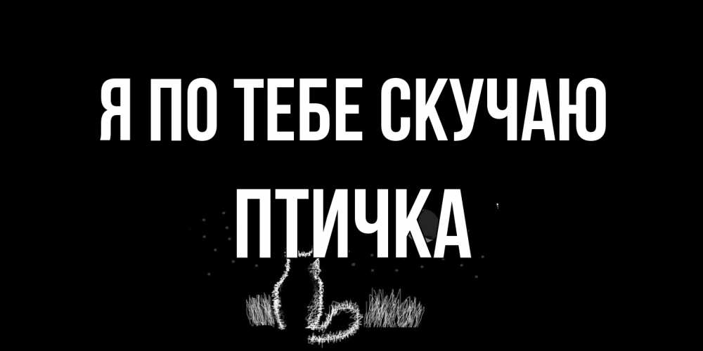 Открытка на каждый день с именем, Птичка Я по тебе скучаю кот Прикольная открытка с пожеланием онлайн скачать бесплатно 