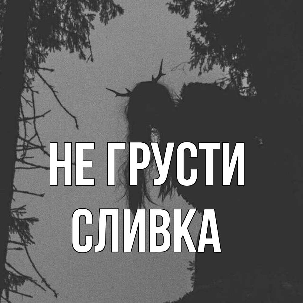 Открытка на каждый день с именем, Сливка Не грусти чудище лесное Прикольная открытка с пожеланием онлайн скачать бесплатно 