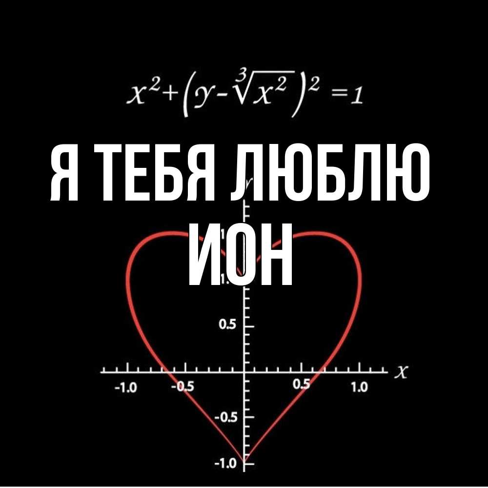 Открытка на каждый день с именем, Ион Я тебя люблю сердечная формула Прикольная открытка с пожеланием онлайн скачать бесплатно 