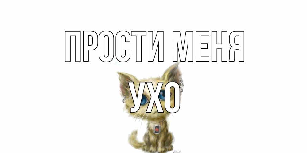 Открытка на каждый день с именем, Ухо Прости меня прости меня открытка с котиком Прикольная открытка с пожеланием онлайн скачать бесплатно 