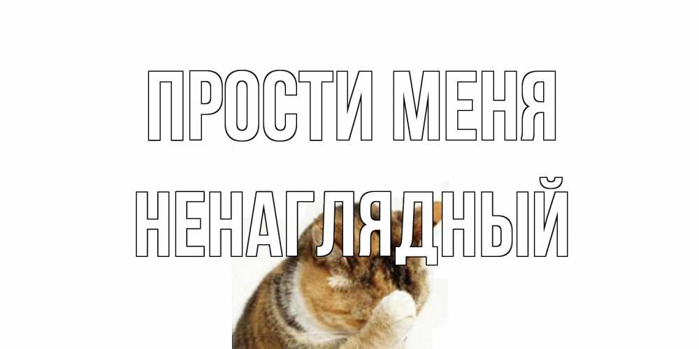 Открытка на каждый день с именем, Ненаглядный Прости меня кот Прикольная открытка с пожеланием онлайн скачать бесплатно 