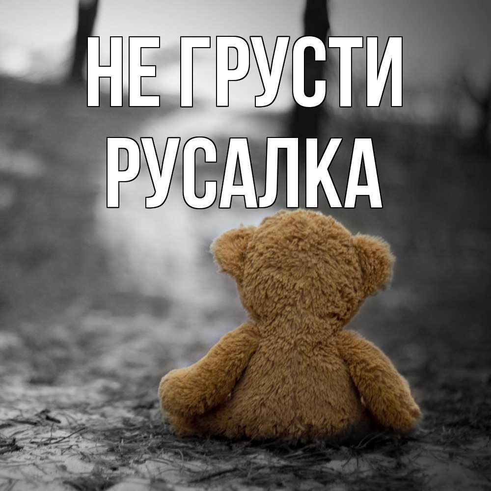 Открытка на каждый день с именем, Русалка Не грусти медведь со спин Прикольная открытка с пожеланием онлайн скачать бесплатно 