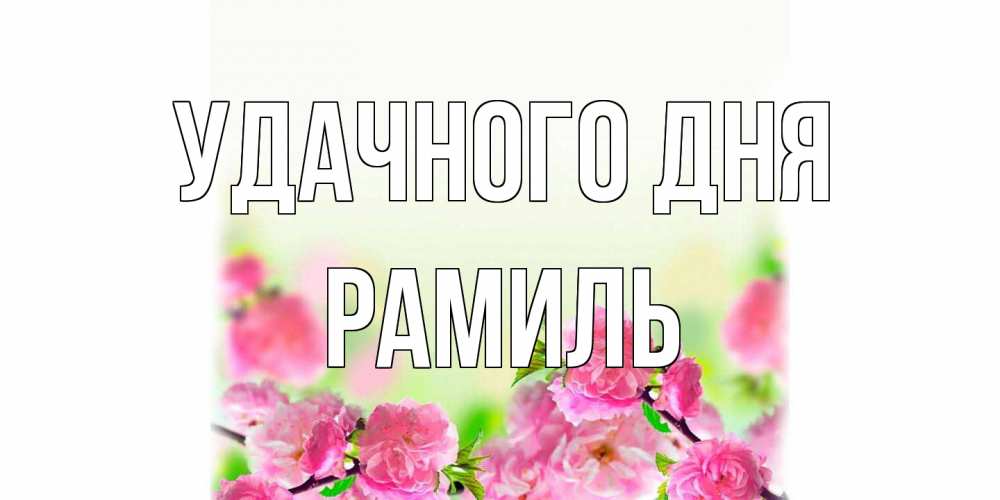 Открытка на каждый день с именем, Рамиль Удачного дня цветы Прикольная открытка с пожеланием онлайн скачать бесплатно 