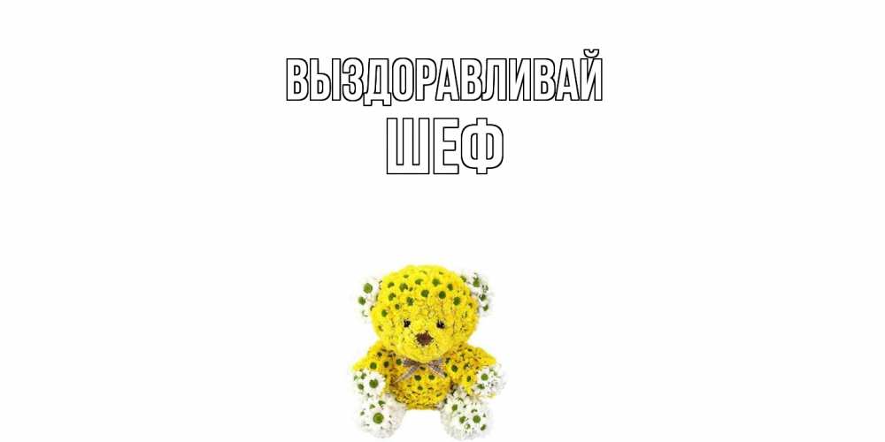 Открытка на каждый день с именем, Шеф Выздоравливай мишка Прикольная открытка с пожеланием онлайн скачать бесплатно 