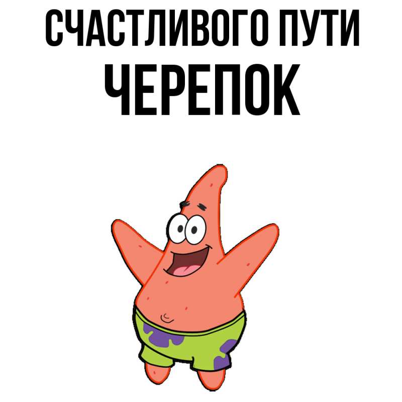 Картинка Счастливого пути, Черепок