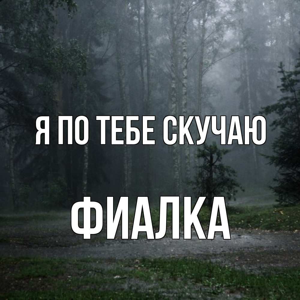 Открытка на каждый день с именем, Фиалка Я по тебе скучаю одна и плохо мне Прикольная открытка с пожеланием онлайн скачать бесплатно 